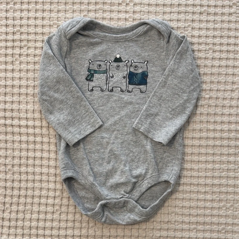 3/$15 🌸 Gymboree Long Sleeve Bodysuit Onesie Winter Bears